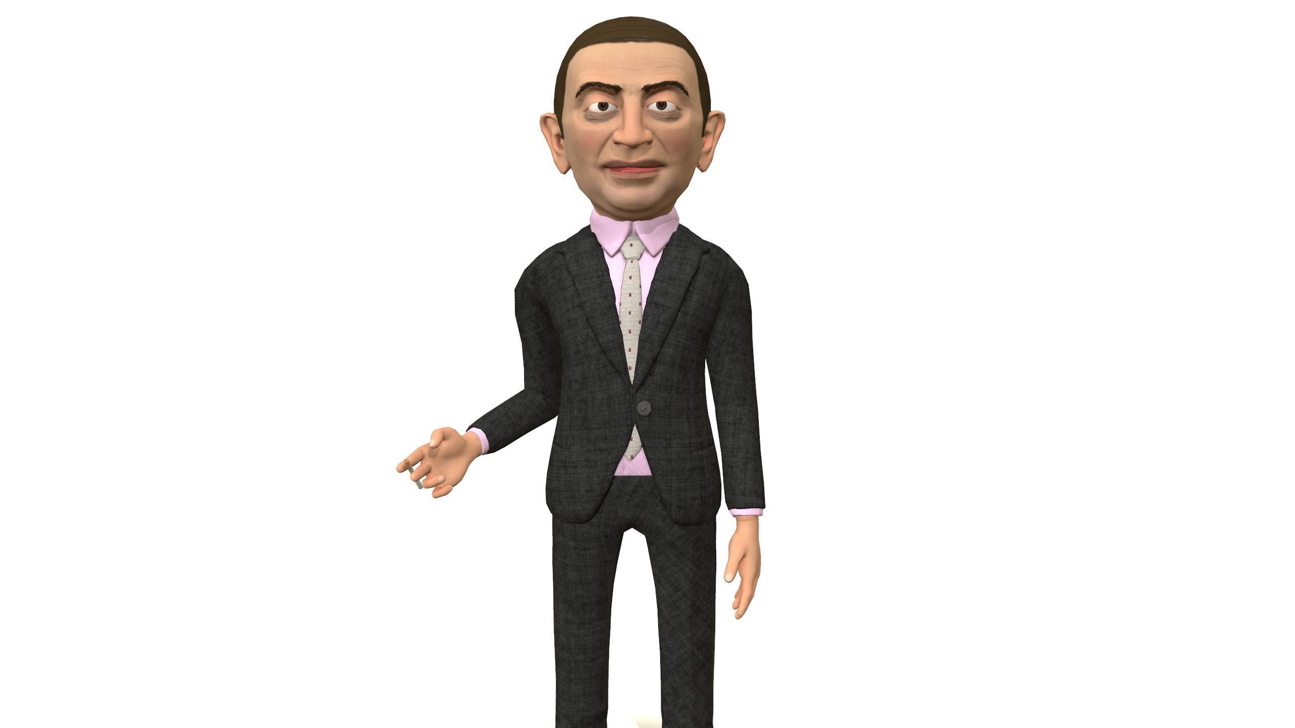 Mister pees man rigged animated game 3d character Low-poly 3D model_35
