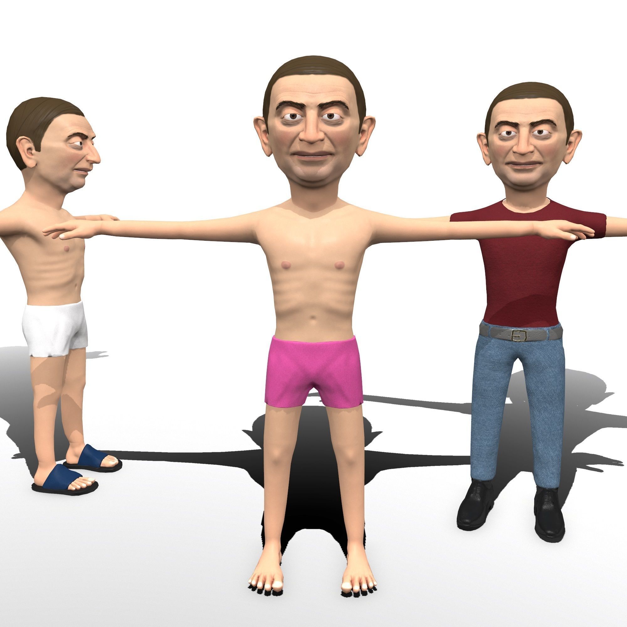 Mister pees man rigged animated game 3d character Low-poly 3D model_9