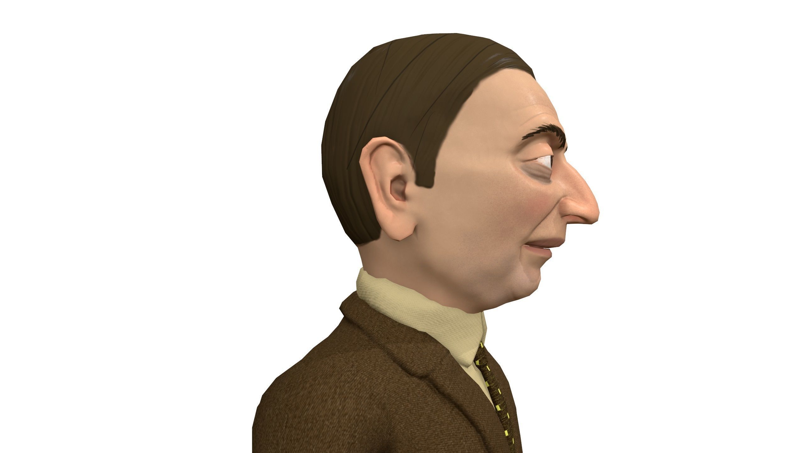 Mister pees man rigged animated game 3d character Low-poly 3D model_4