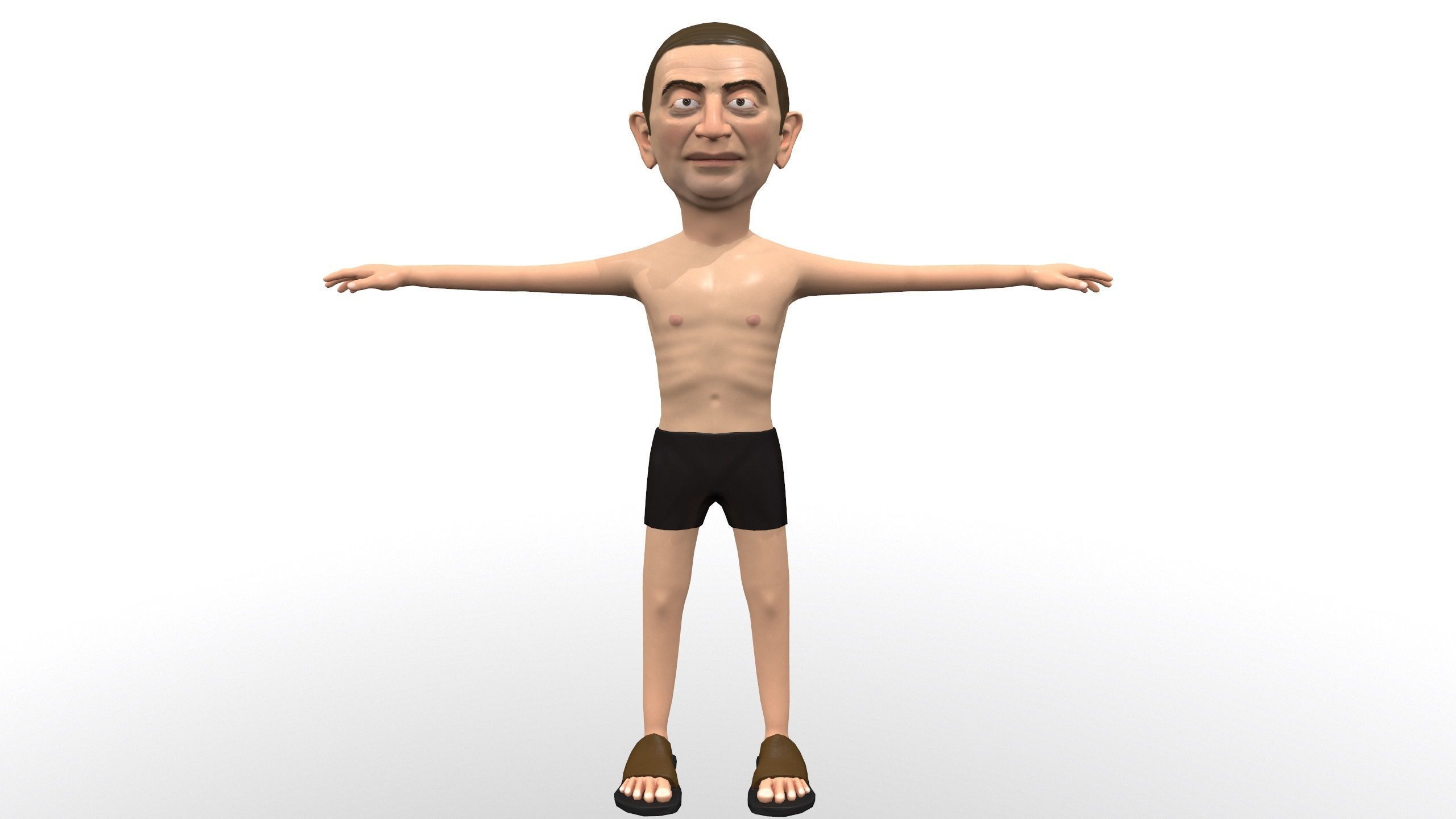 Mister pees man rigged animated game 3d character Low-poly 3D model_16