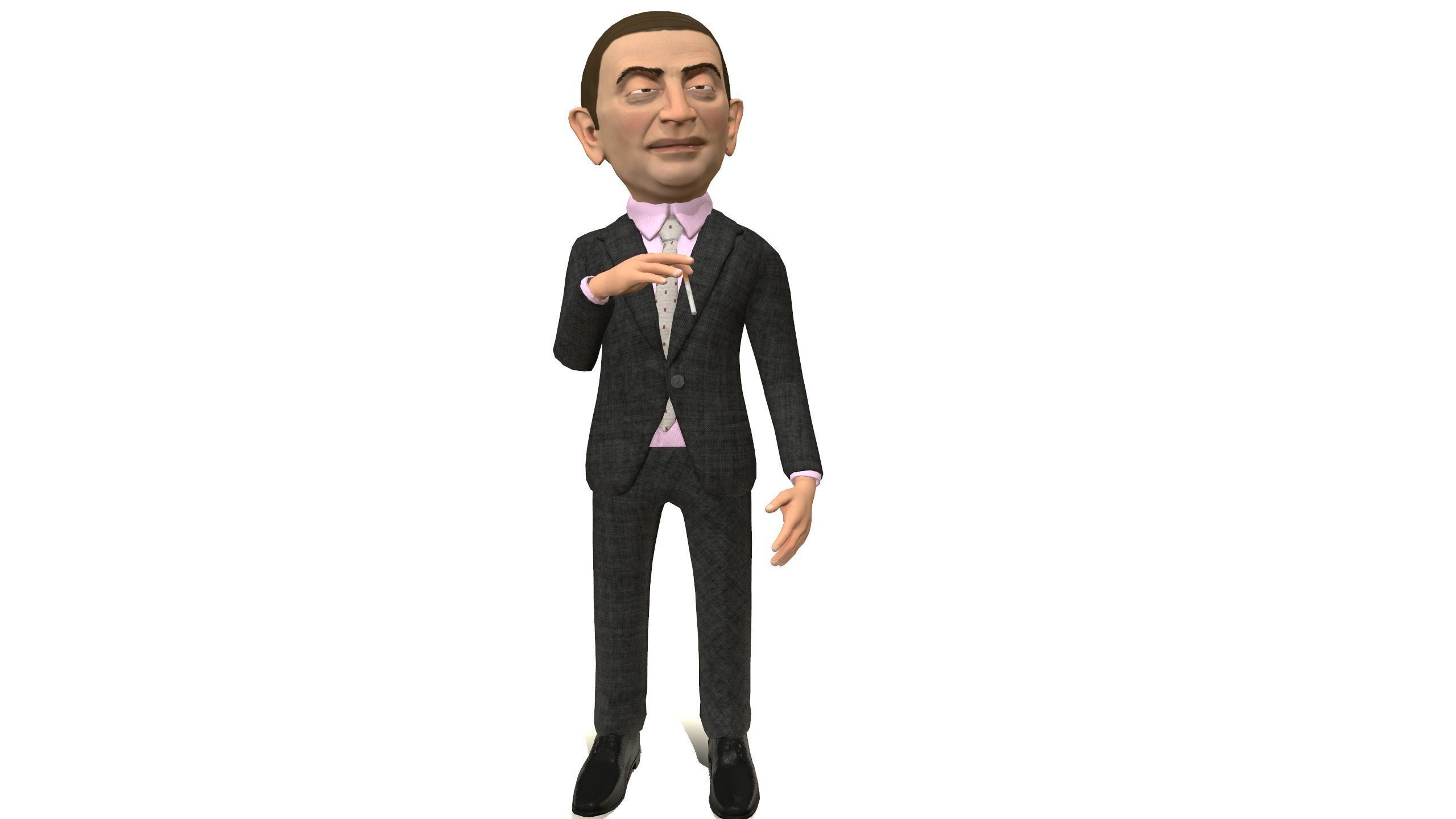 Mister pees man rigged animated game 3d character Low-poly 3D model_33