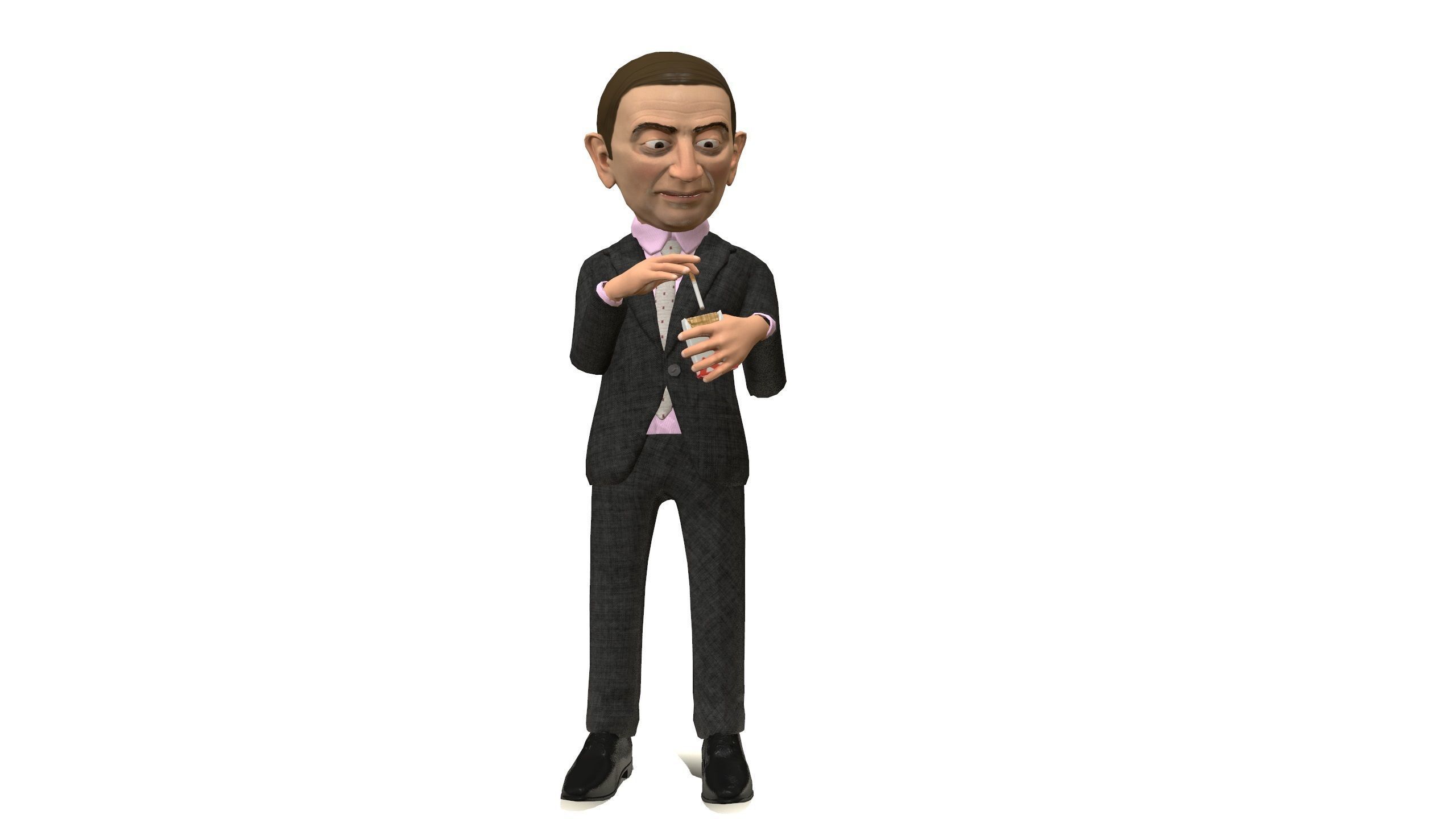 Mister pees man rigged animated game 3d character Low-poly 3D model_7