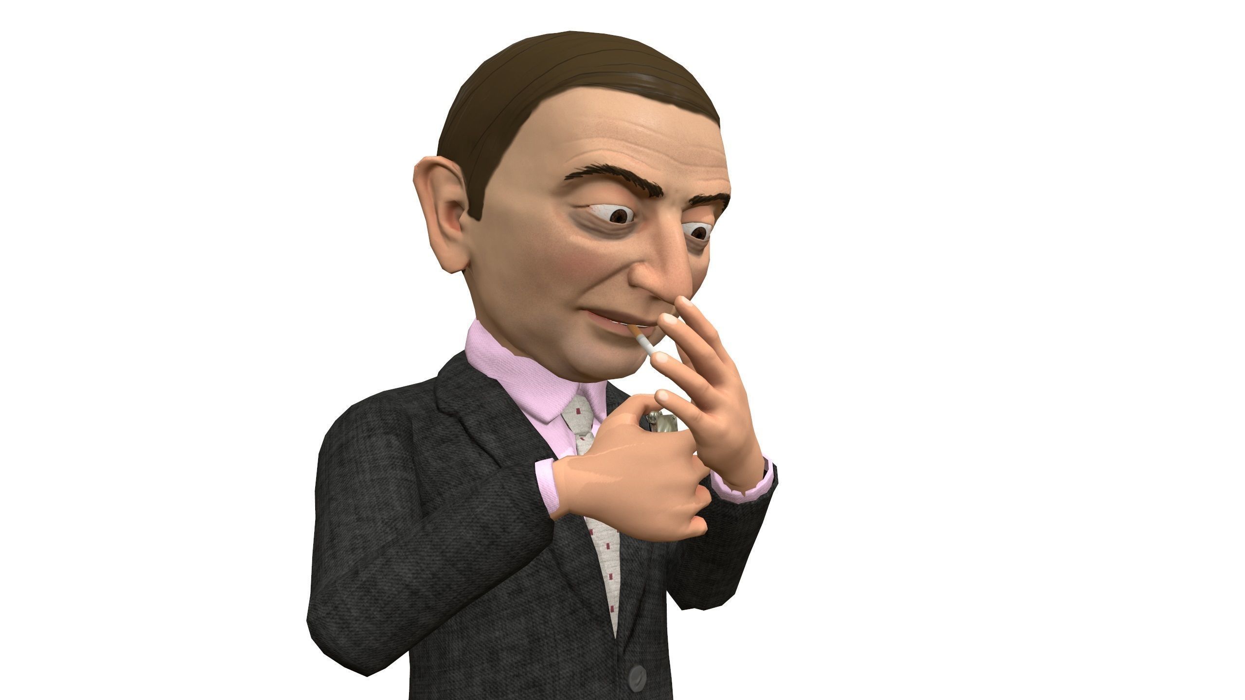 Mister pees man rigged animated game 3d character Low-poly 3D model_2