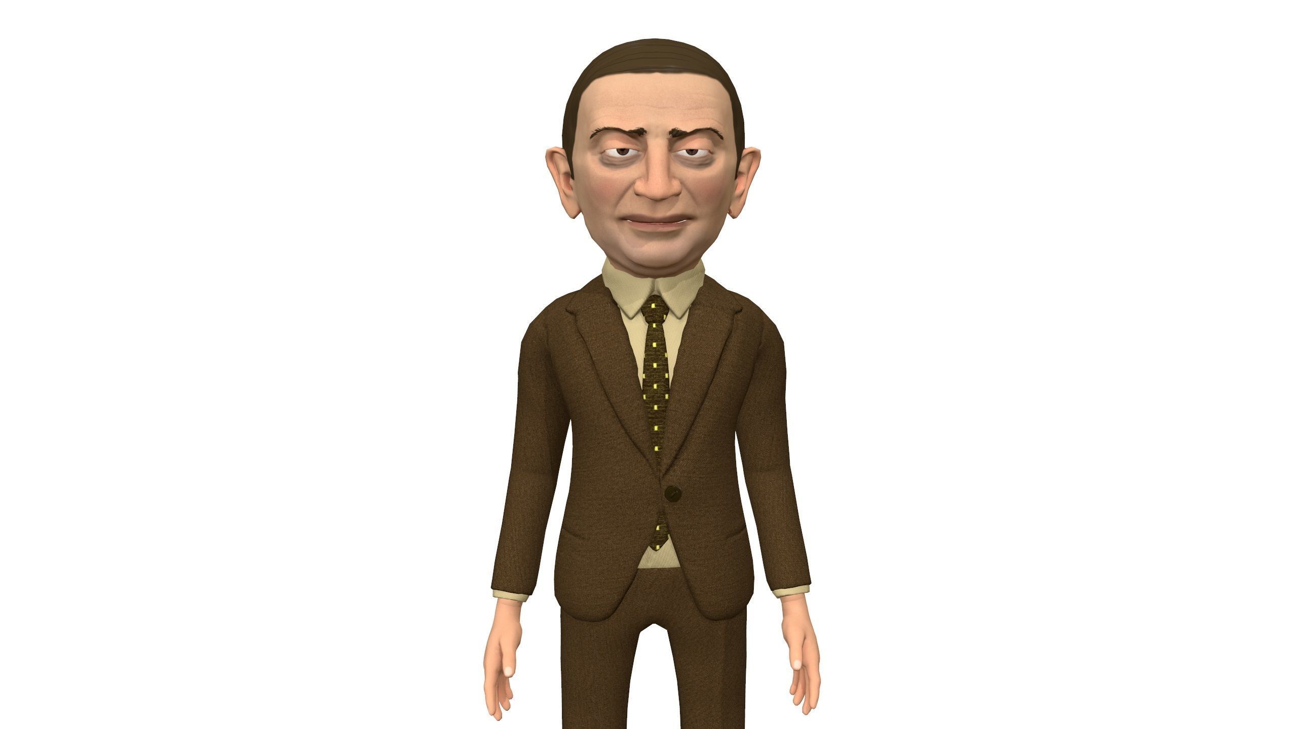 Mister pees man rigged animated game 3d character Low-poly 3D model_42