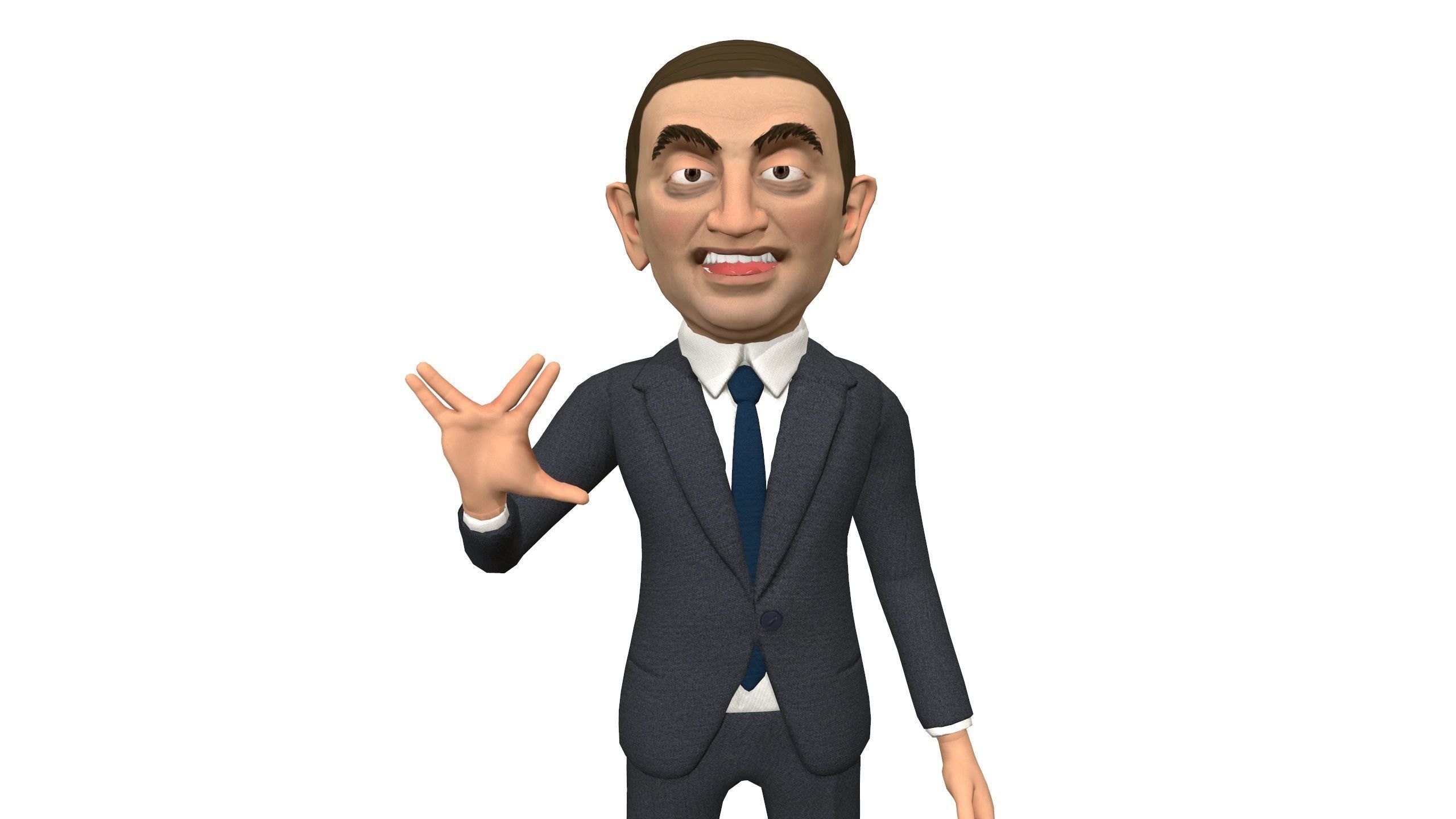 Mister pees man rigged animated game 3d character Low-poly 3D model_44