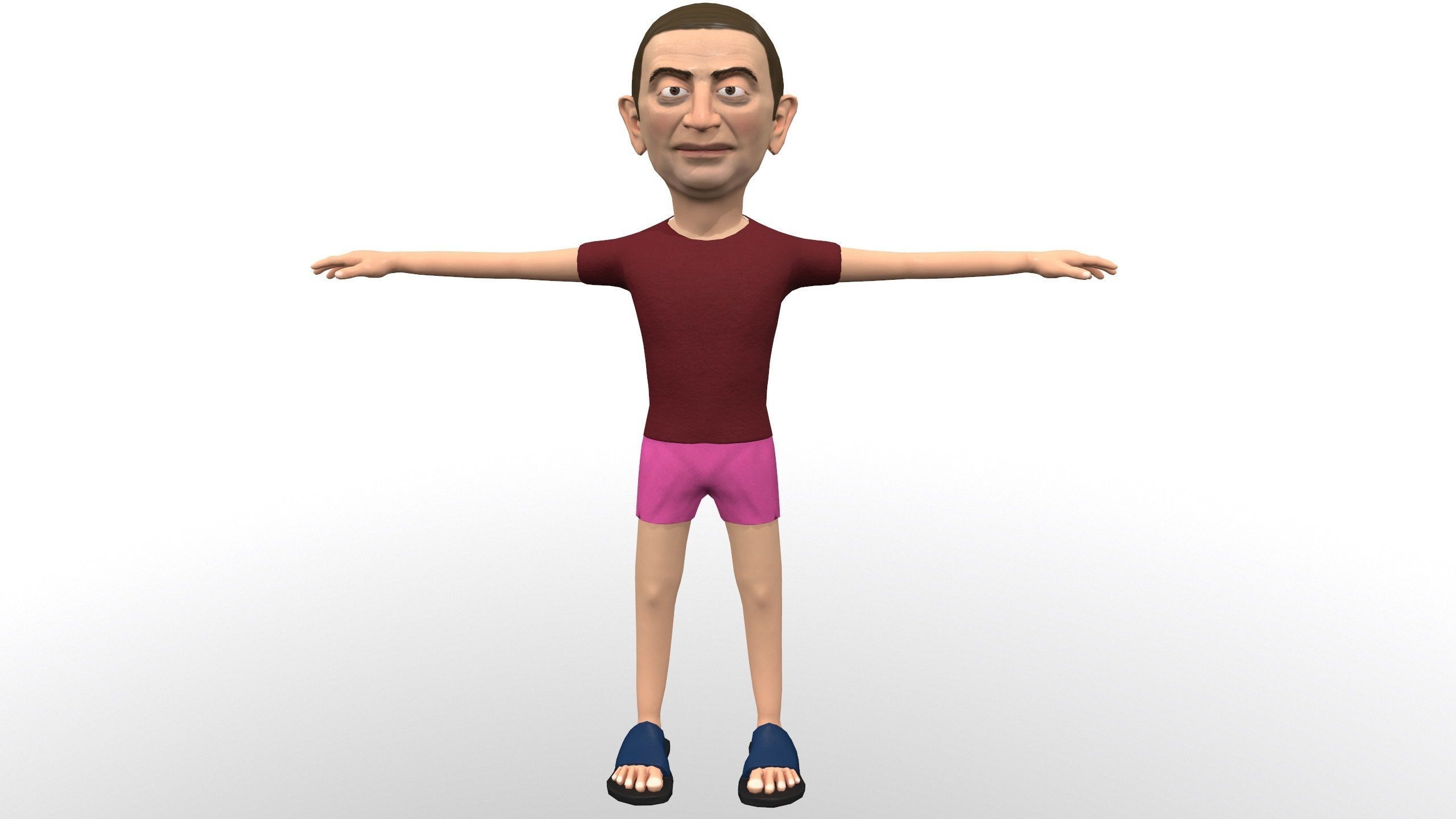 Mister pees man rigged animated game 3d character Low-poly 3D model_14