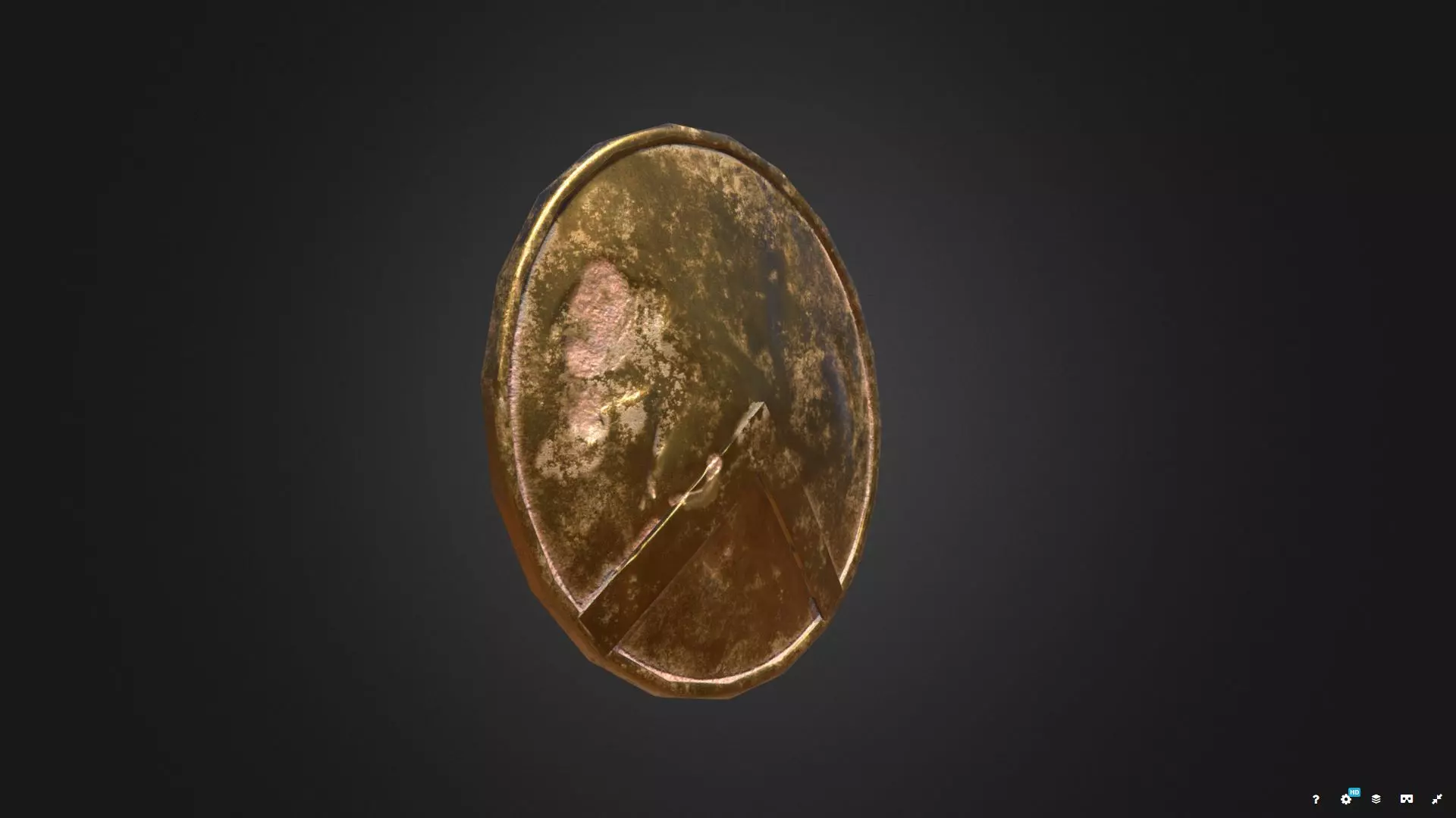 Spartan shield Low-poly 3D model_0