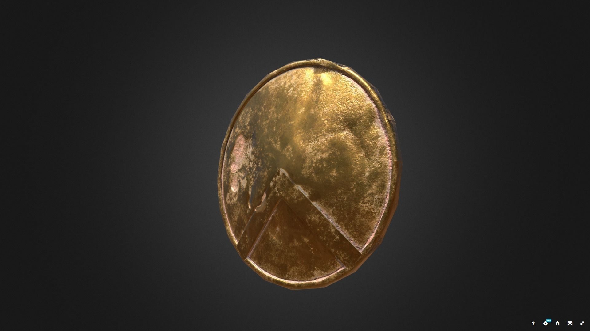 Spartan shield Low-poly 3D model_2