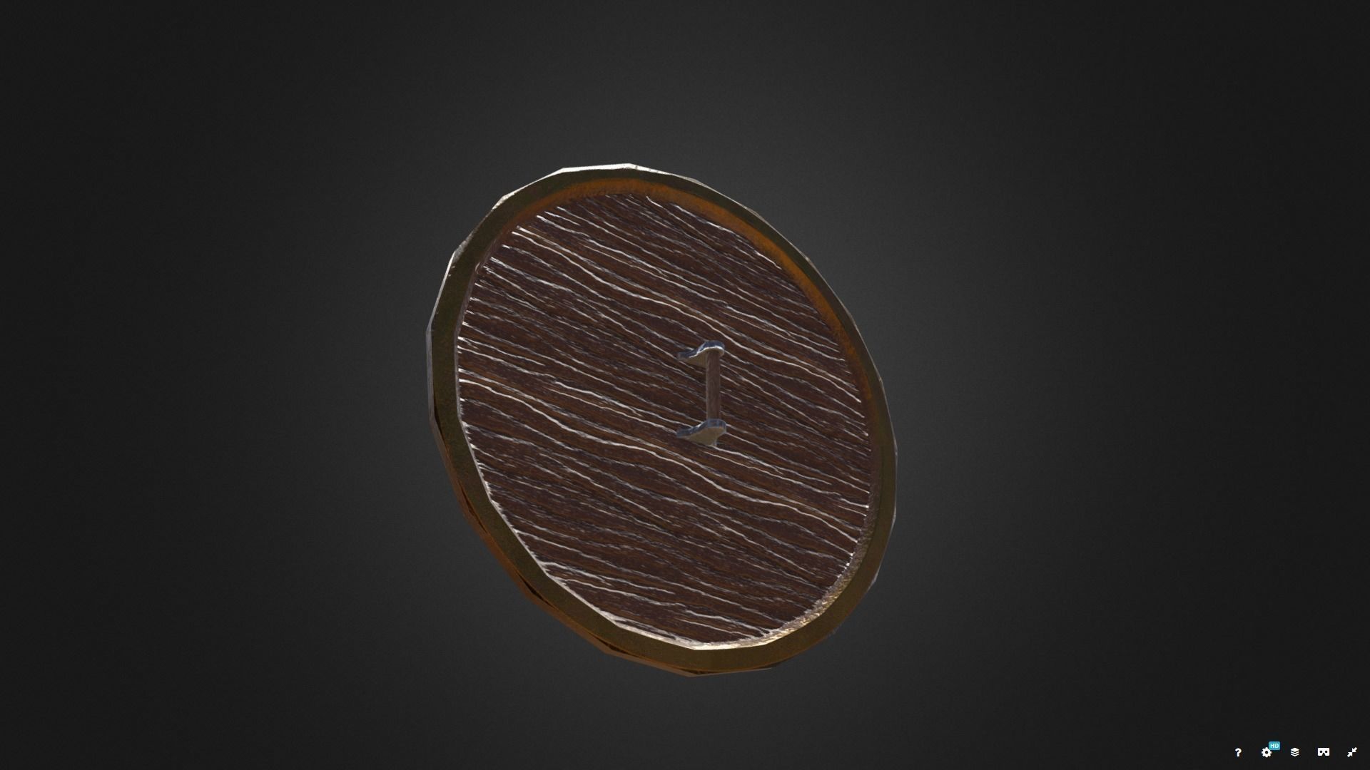 Spartan shield Low-poly 3D model_1