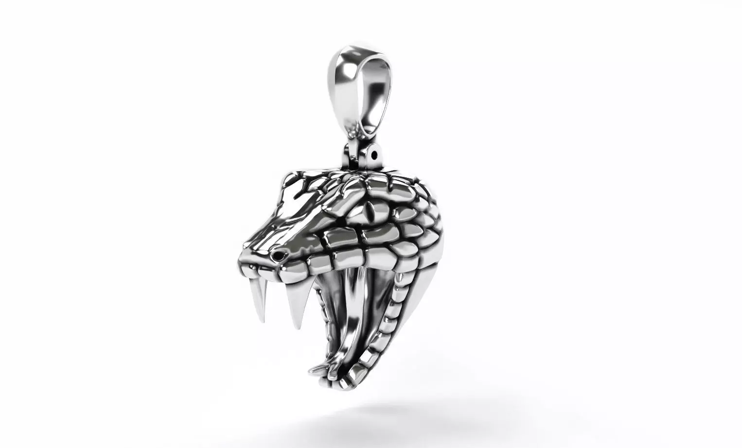 snake head pendant oxidized silver 3D print model