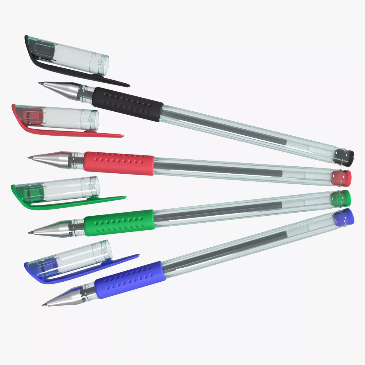 Ballpoint pen transparent plastic 3D model