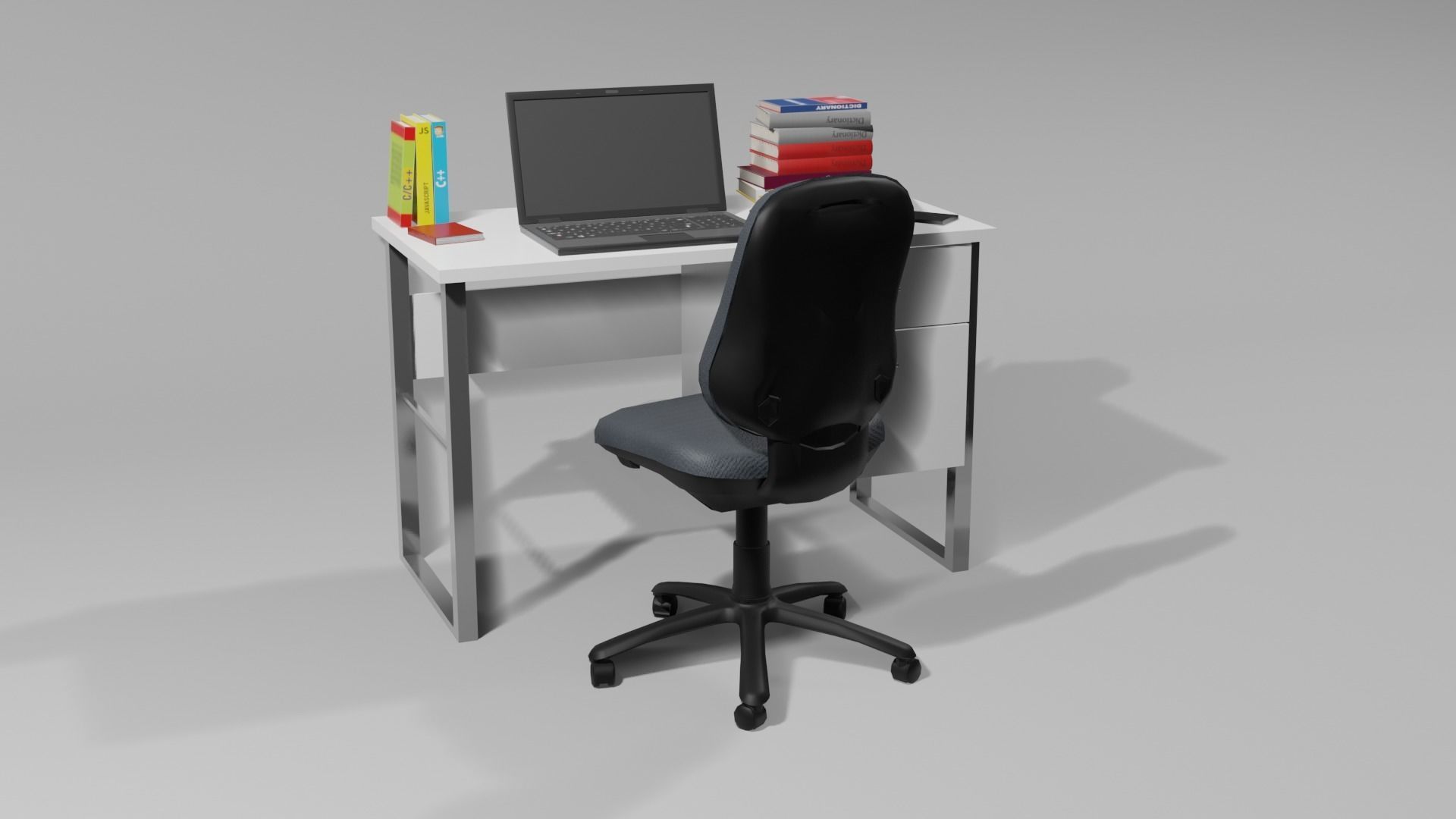 Table Desk 2 Low-poly 3D model_5