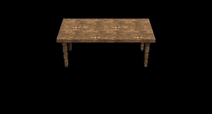 New and old wood table  Low-poly 3D model