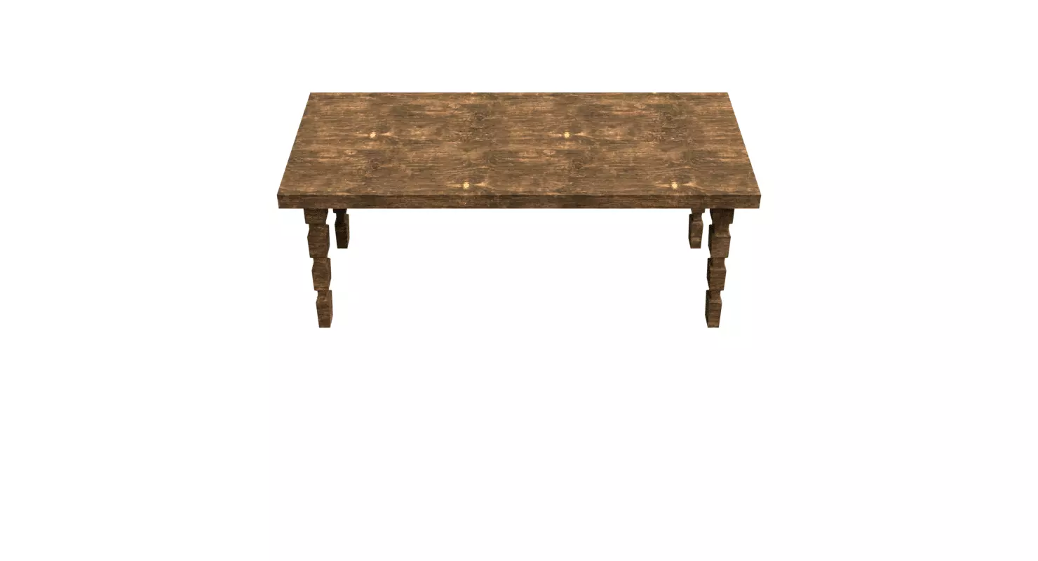 New and old wood table  Low-poly 3D model_0