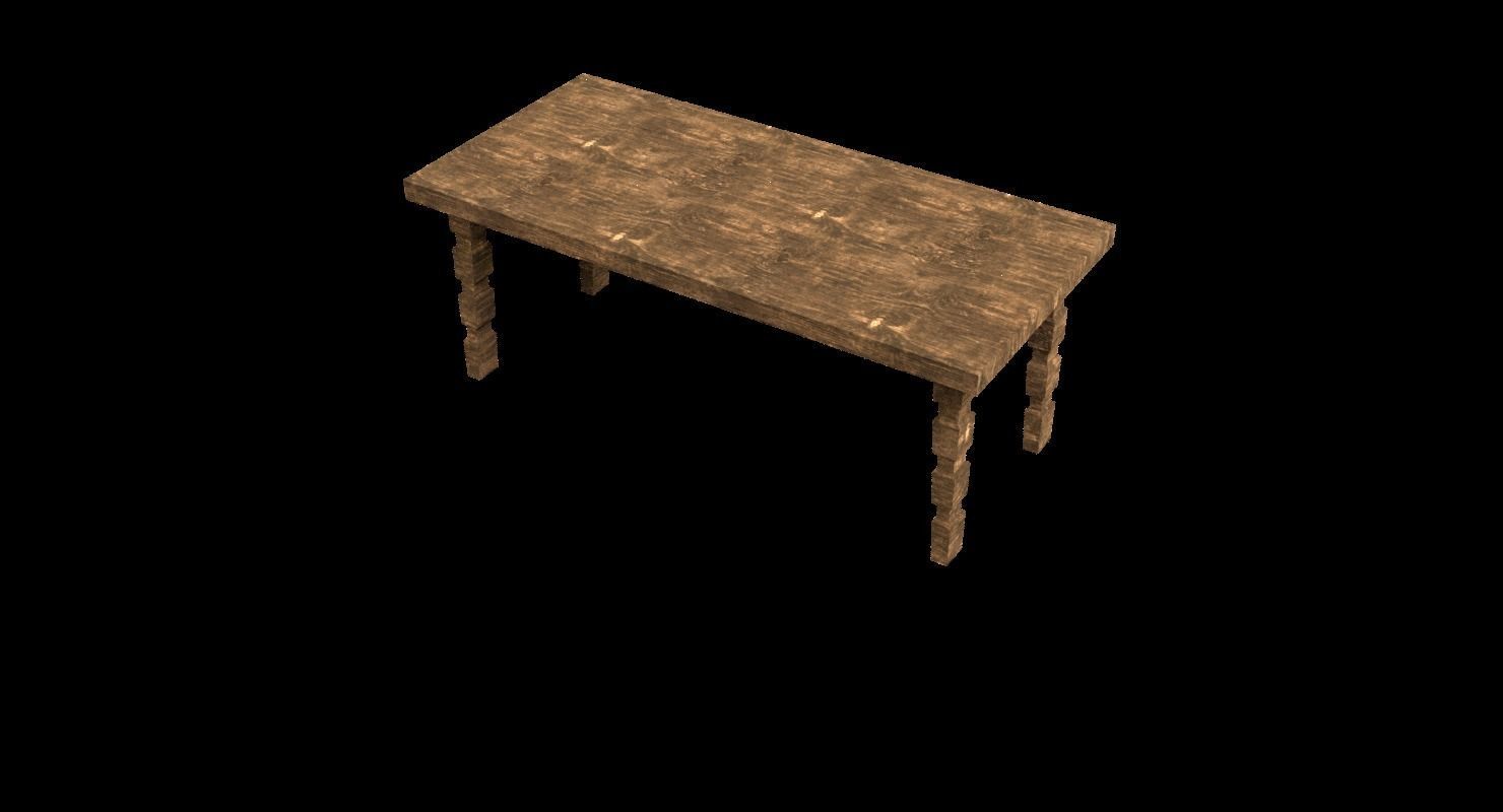 New and old wood table  Low-poly 3D model_12