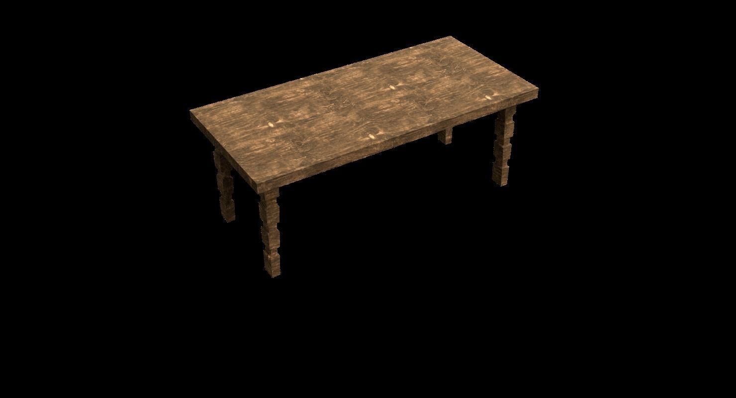 New and old wood table  Low-poly 3D model_4