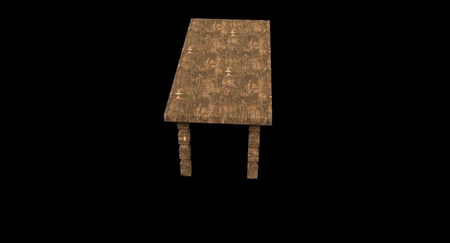 New and old wood table  Low-poly 3D model_9