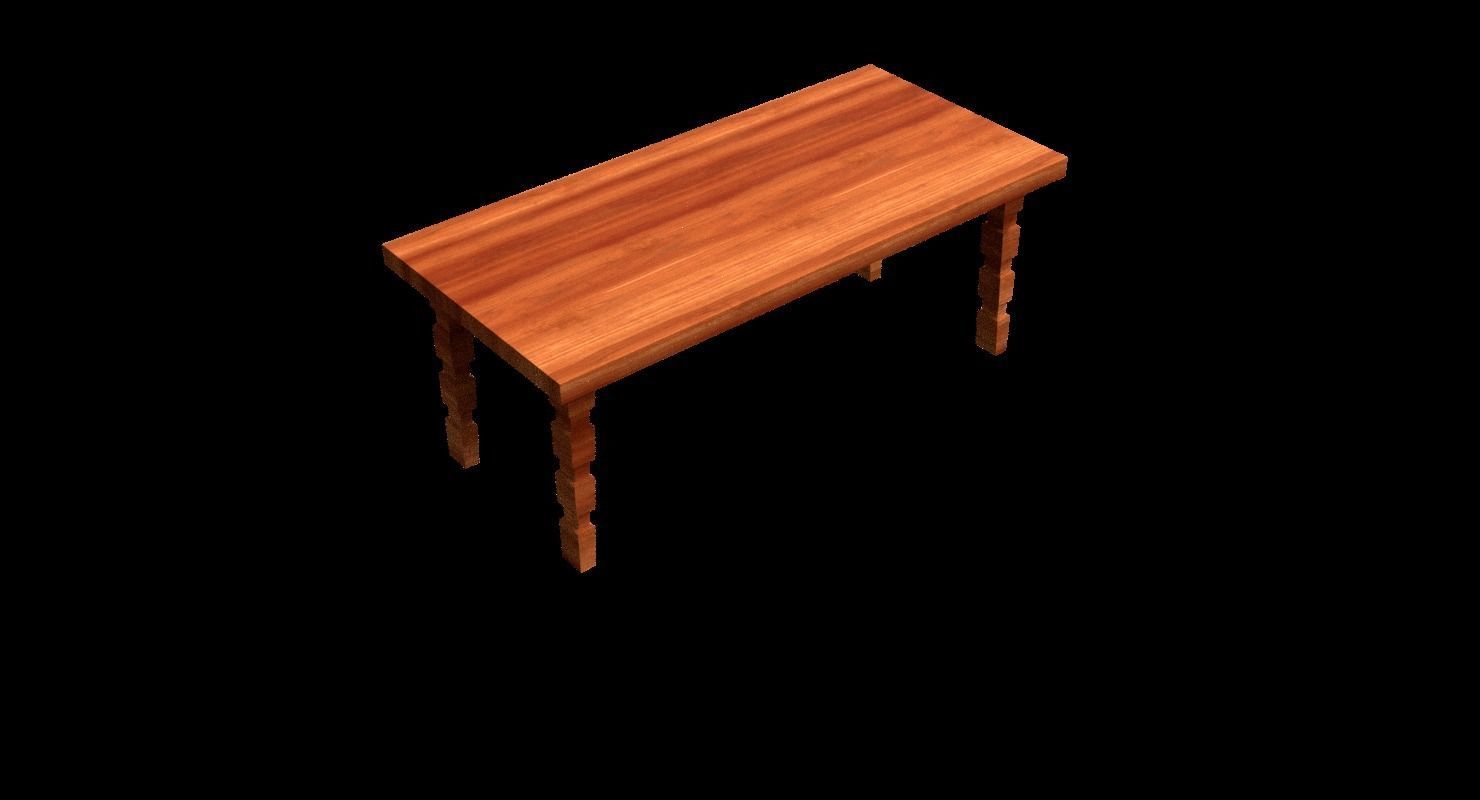 New and old wood table  Low-poly 3D model_5