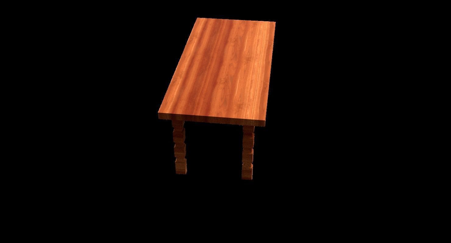 New and old wood table  Low-poly 3D model_6