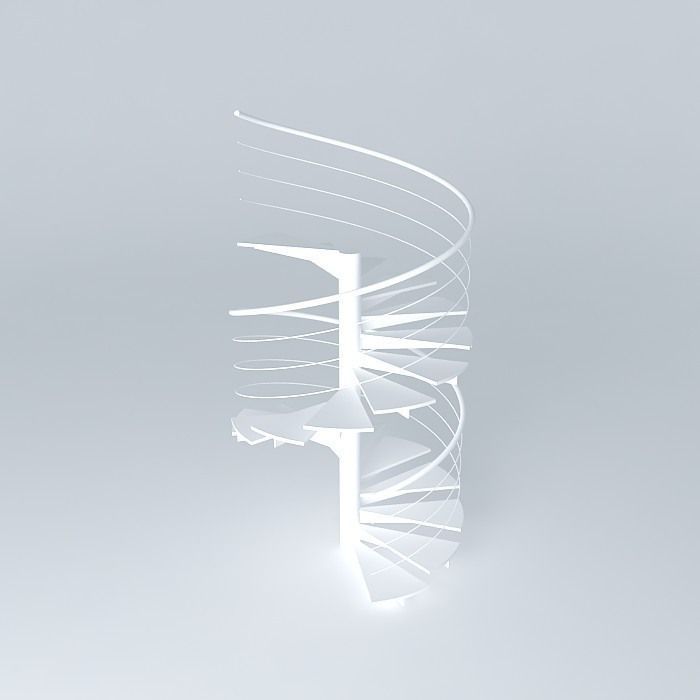 Spiral staircase with handrails Free 3D model_2