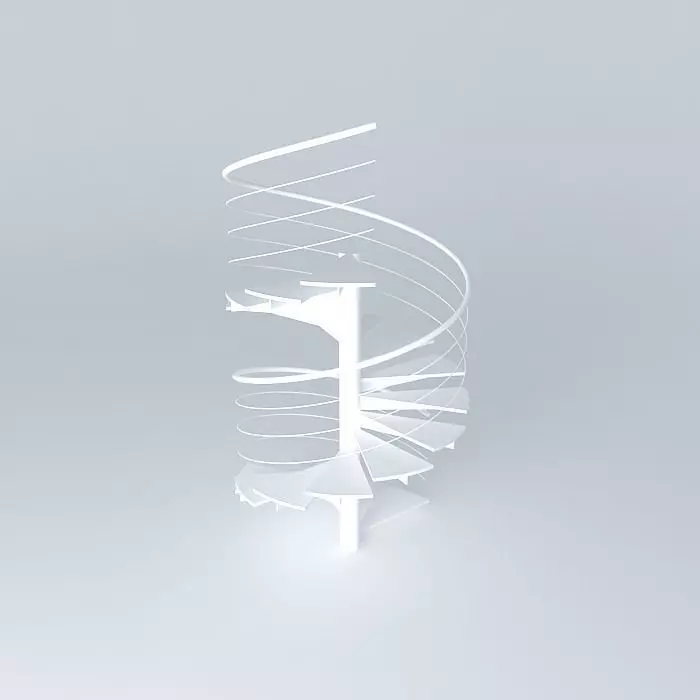 Spiral staircase with handrails Free 3D model_0
