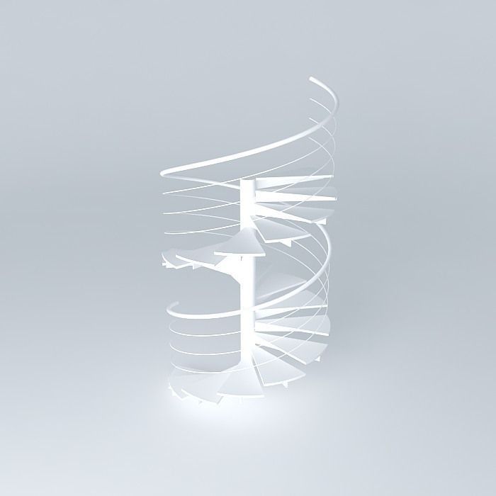 Spiral staircase with handrails Free 3D model_1