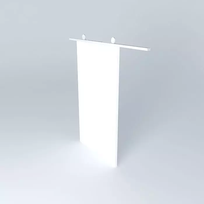 Sliding Door w / rail and support with pulleys Free 3D model_0