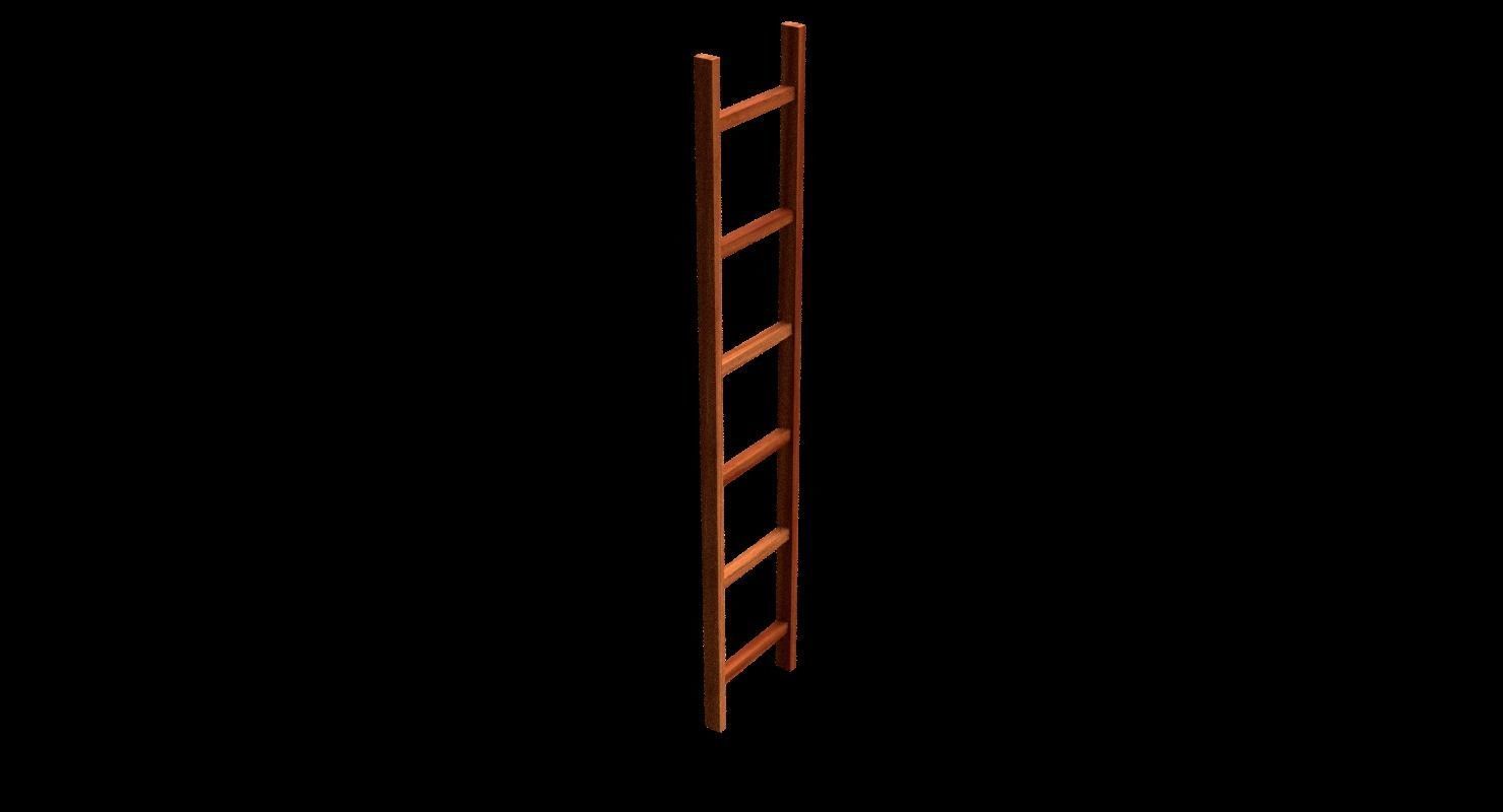 New and old wooden ladder Low-poly 3D model_7