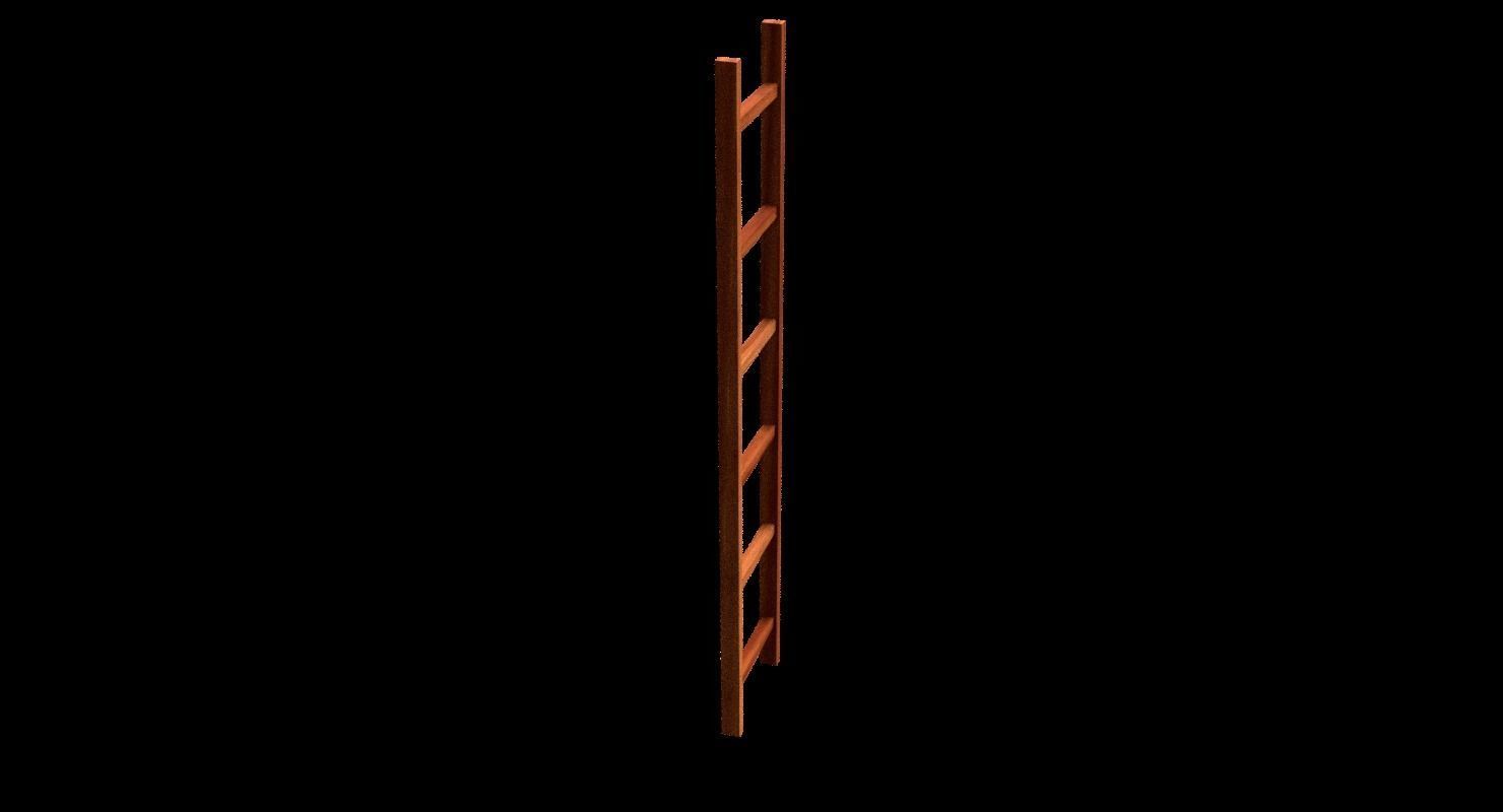 New and old wooden ladder Low-poly 3D model_10
