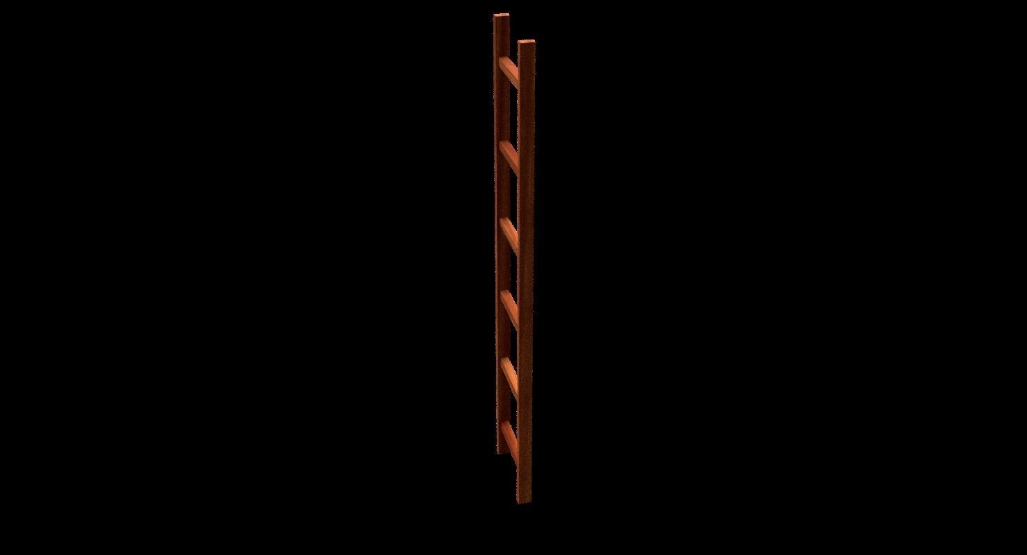 New and old wooden ladder Low-poly 3D model_12
