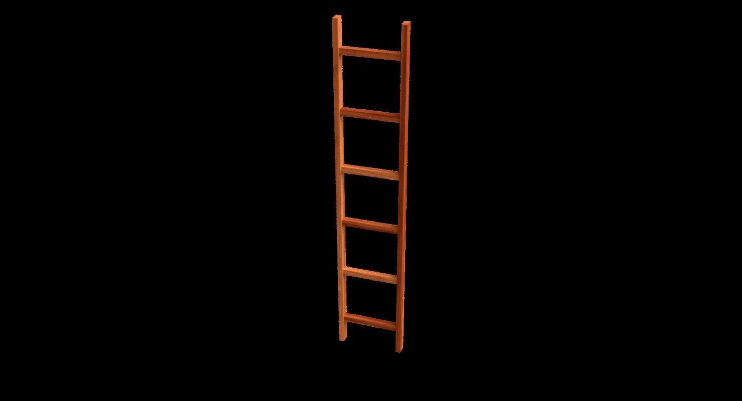 New and old wooden ladder Low-poly 3D model_23