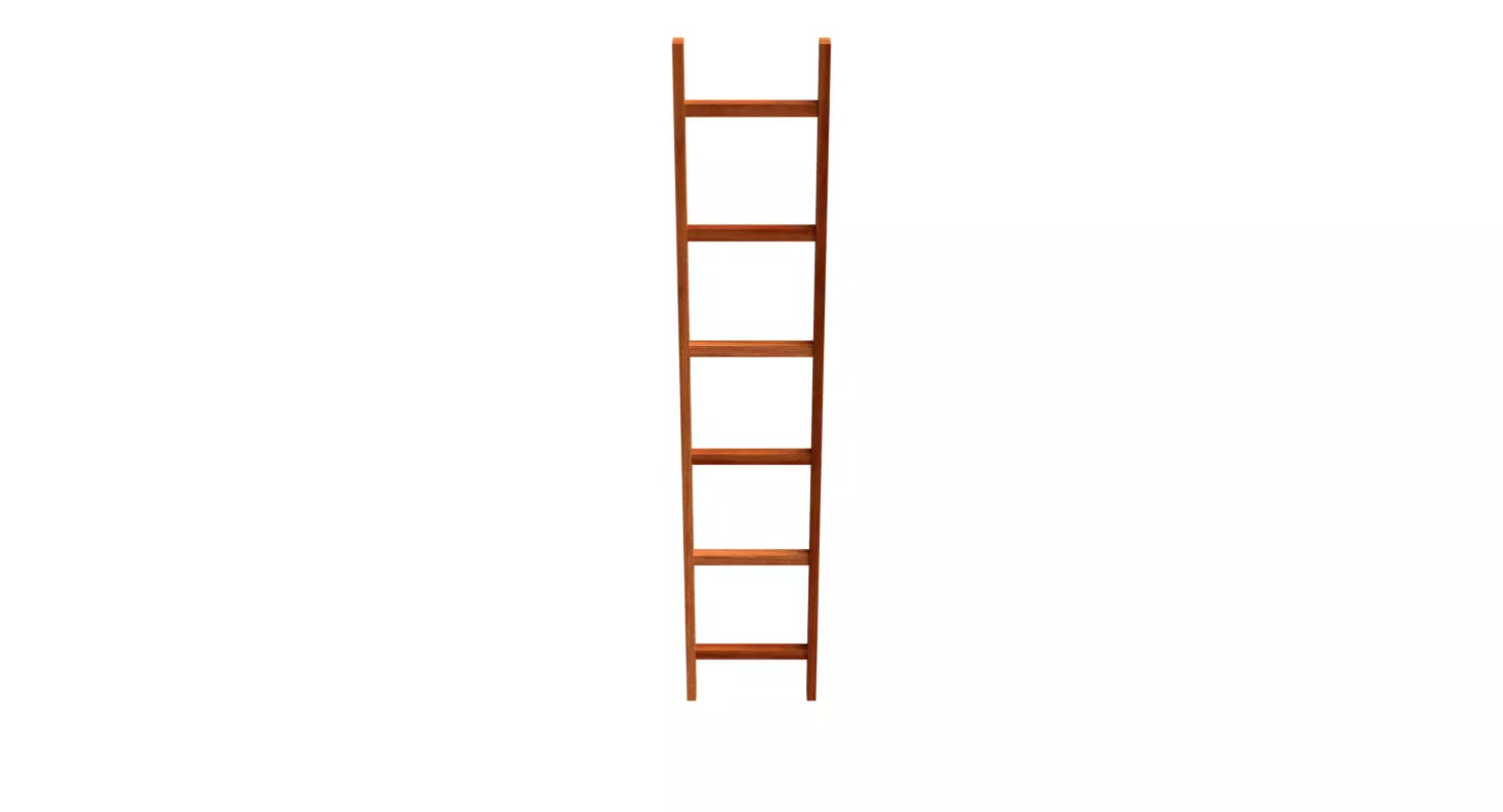 New and old wooden ladder Low-poly 3D model_0