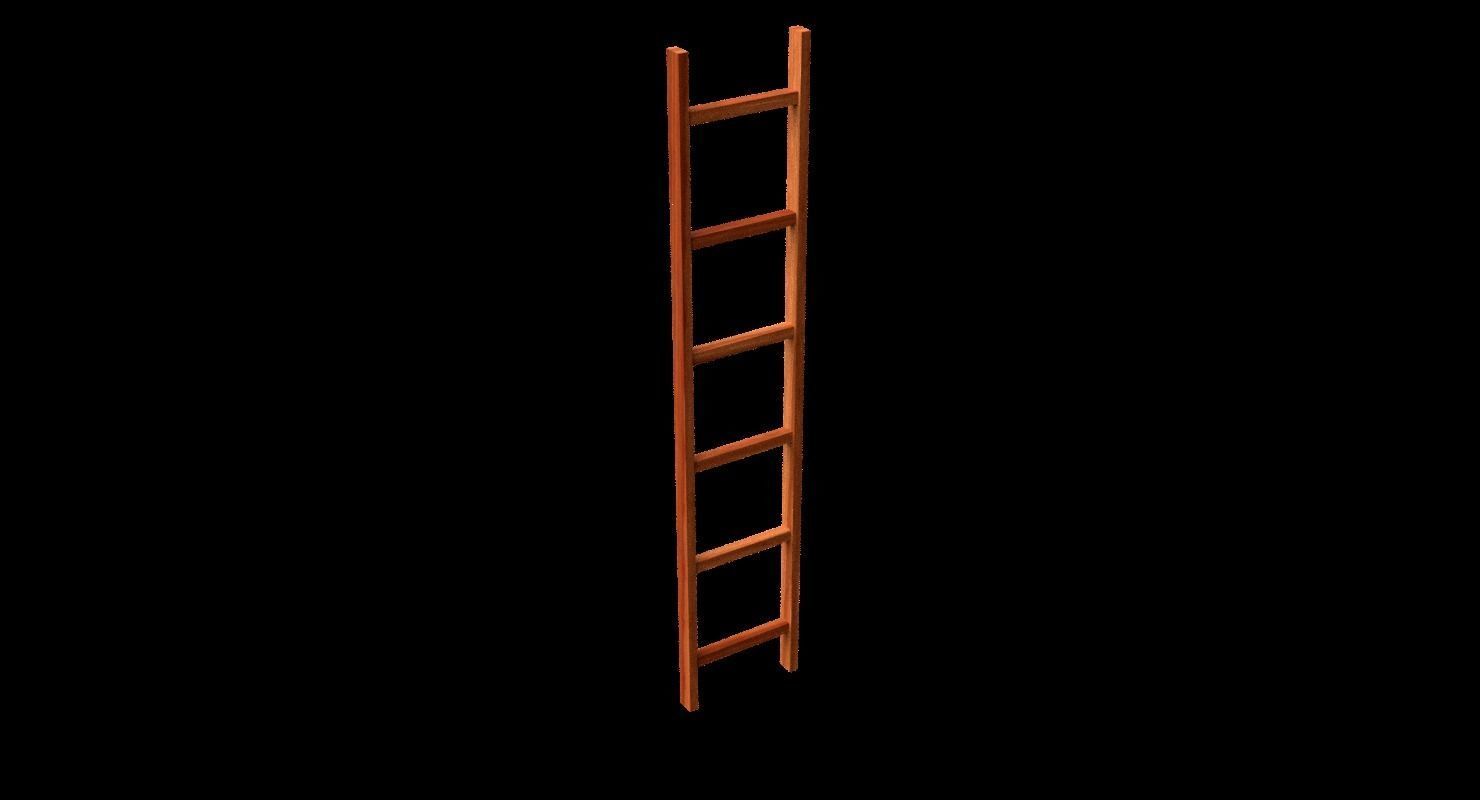 New and old wooden ladder Low-poly 3D model_20
