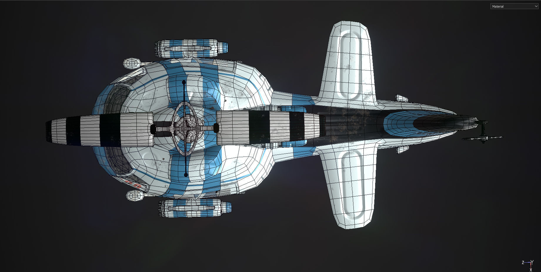 Low poly Game-ready cartoon Helicopter Low-poly 3D model_19