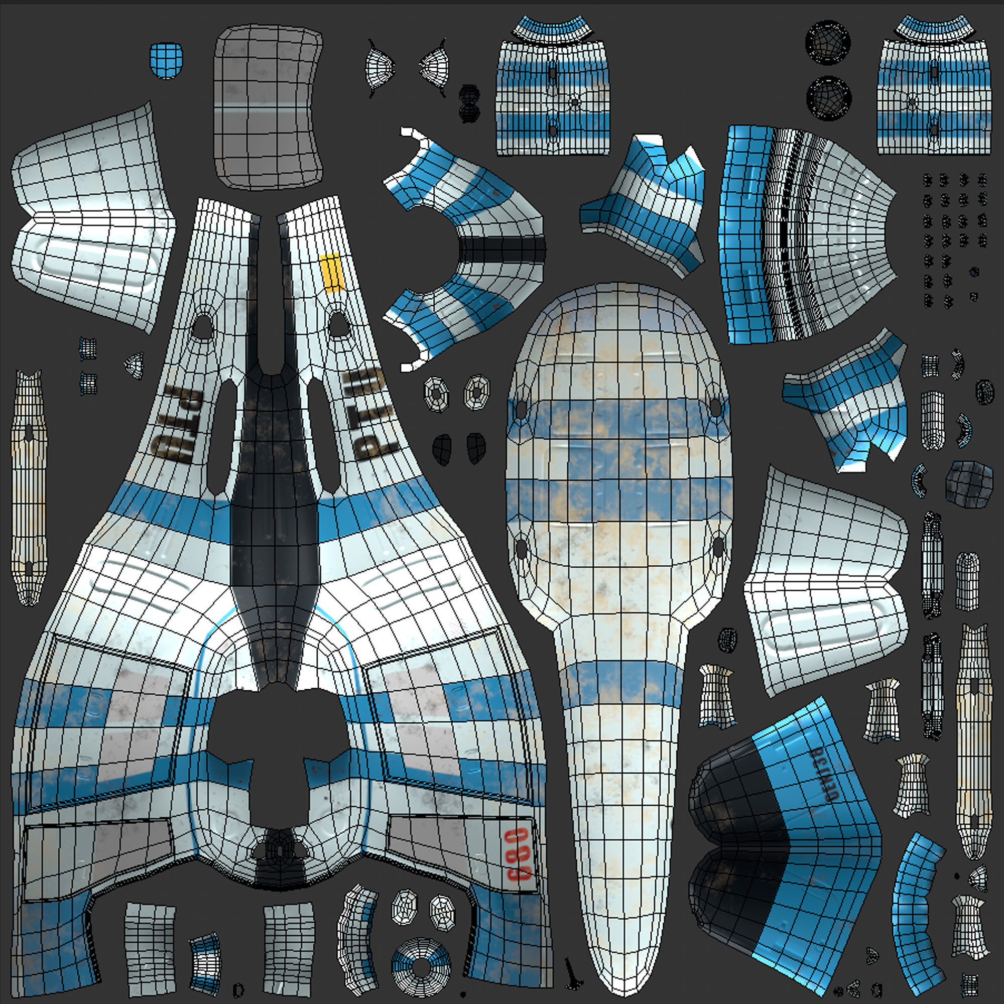 Low poly Game-ready cartoon Helicopter Low-poly 3D model_8