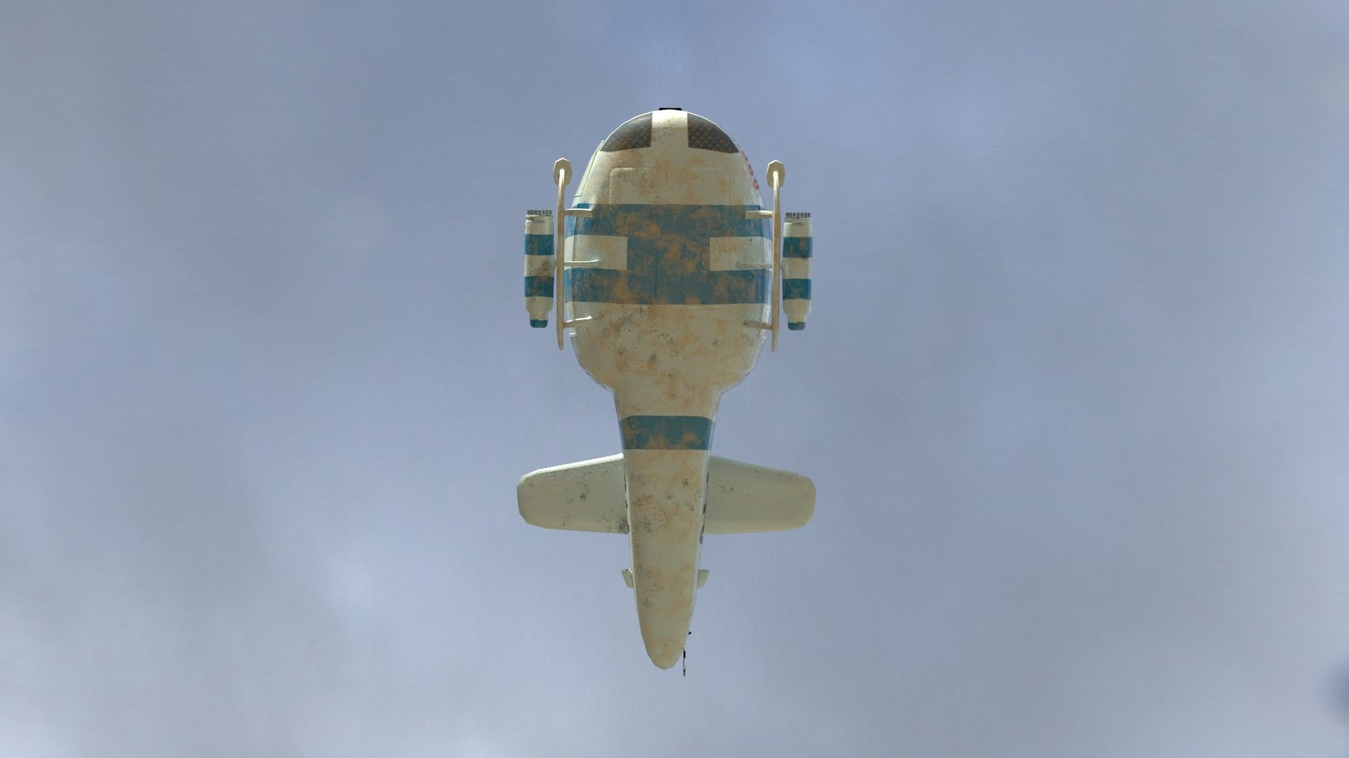 Low poly Game-ready cartoon Helicopter Low-poly 3D model_22