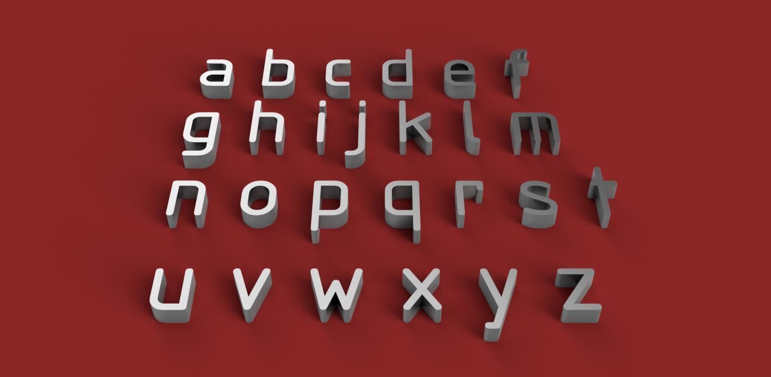 GOST font uppercase and lowercase 3D Letters STL FILE 3D print model_1