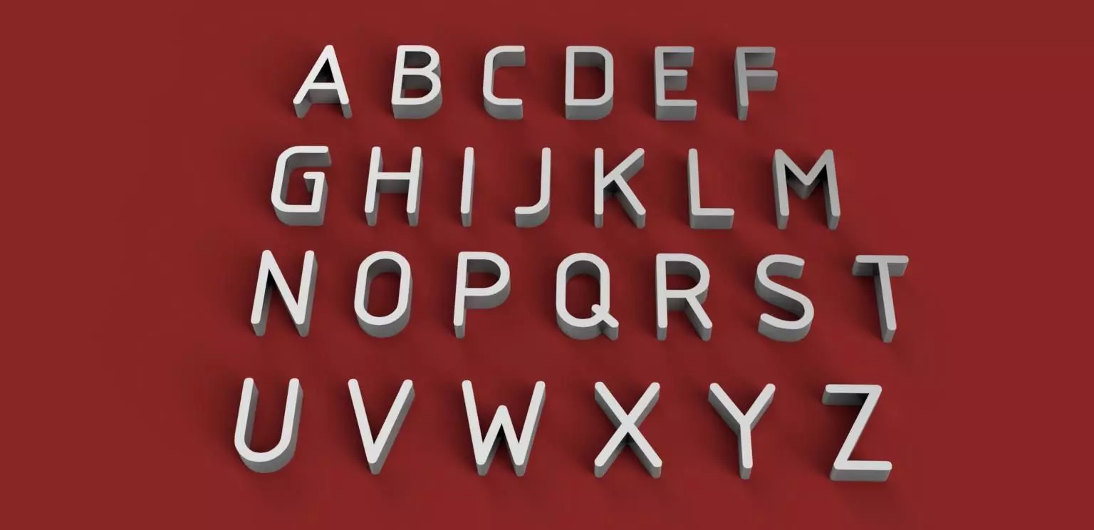GOST font uppercase and lowercase 3D Letters STL FILE 3D print model_0