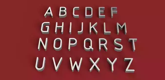 GOST font uppercase and lowercase 3D Letters STL FILE