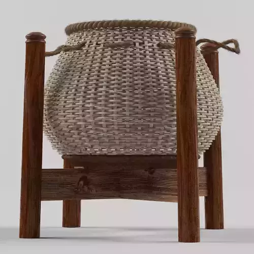 Basket 3D model wicker