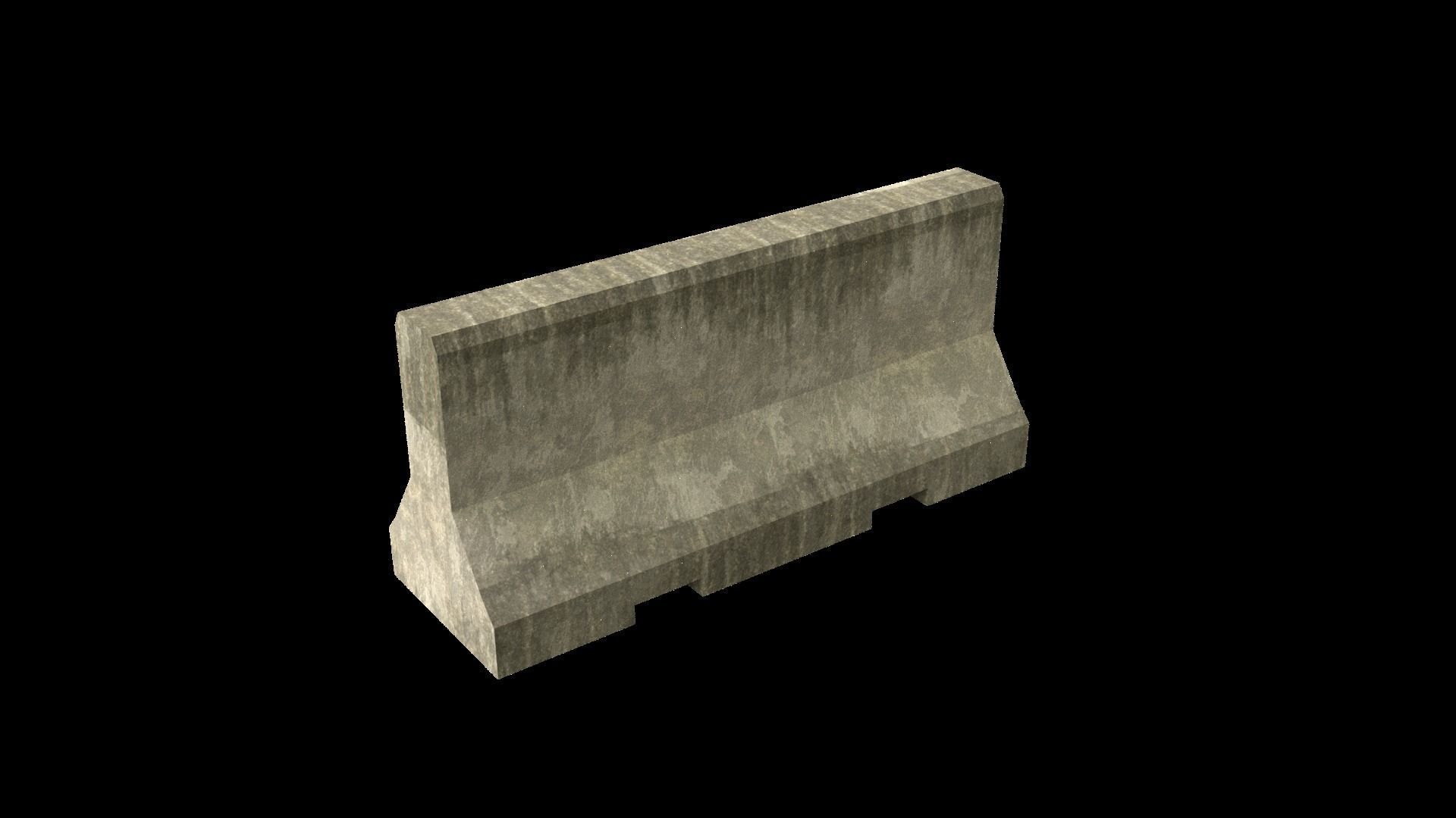 Jersey Barrier Low-poly 3D model_13