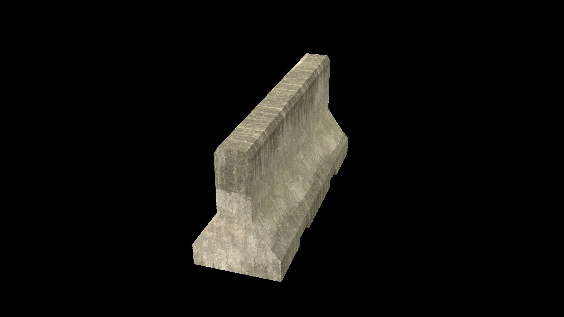Jersey Barrier Low-poly 3D model_15