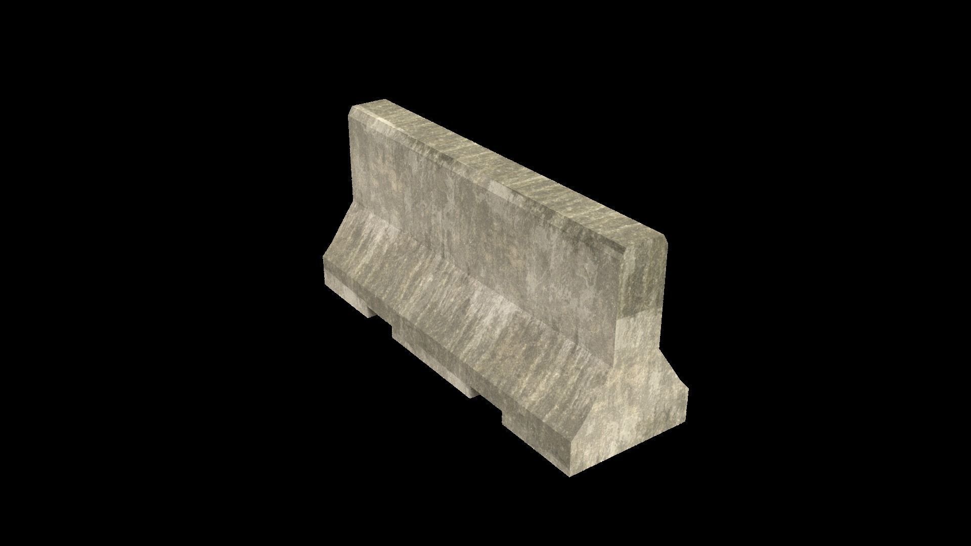 Jersey Barrier Low-poly 3D model_18