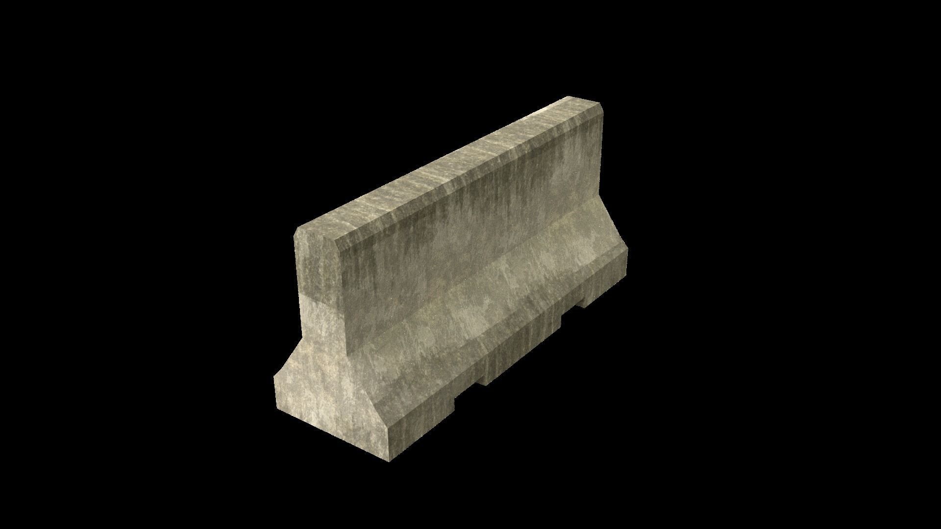 Jersey Barrier Low-poly 3D model_14