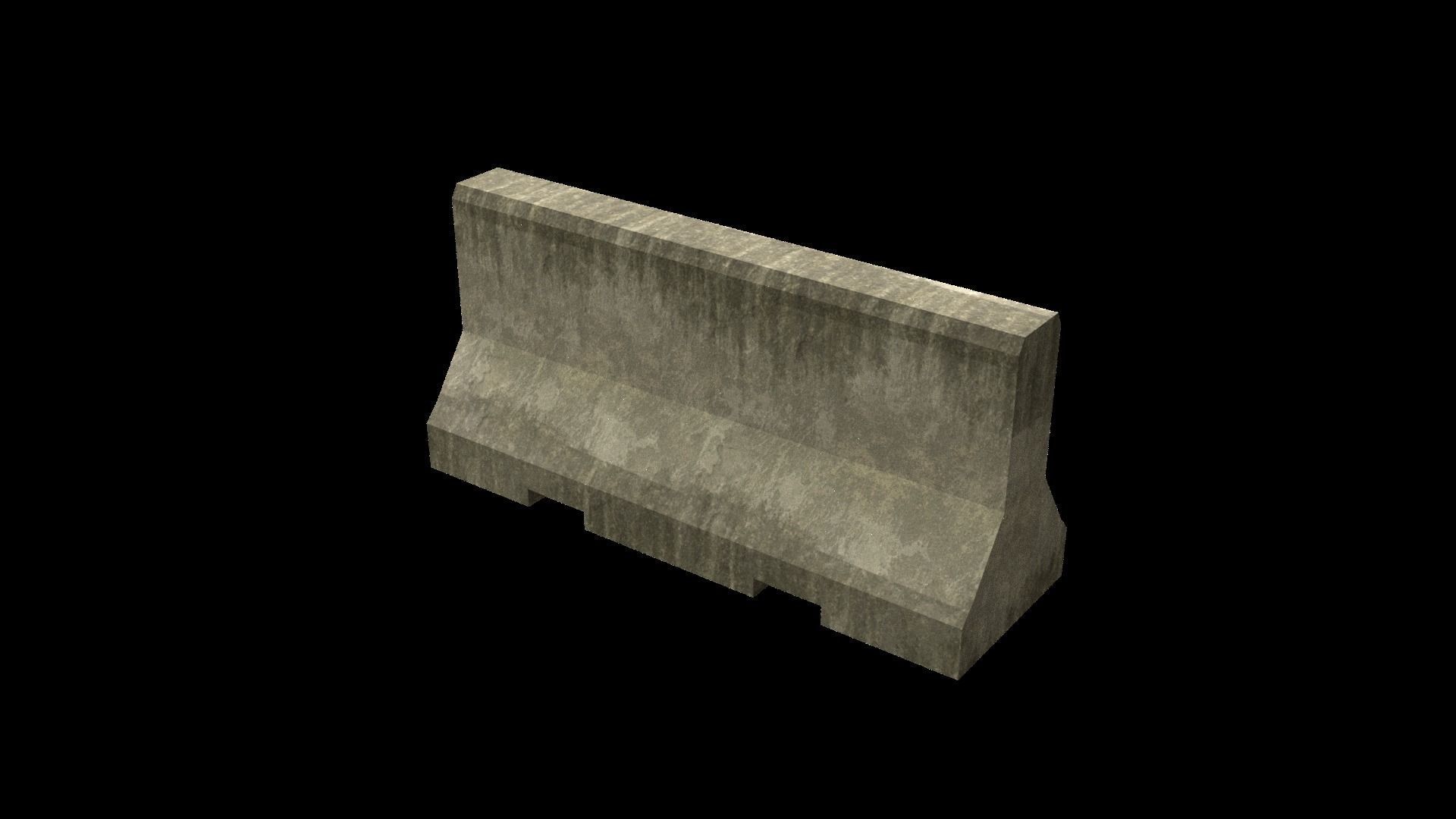 Jersey Barrier Low-poly 3D model_9