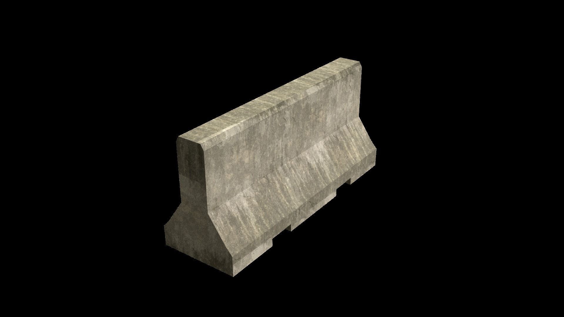 Jersey Barrier Low-poly 3D model_4
