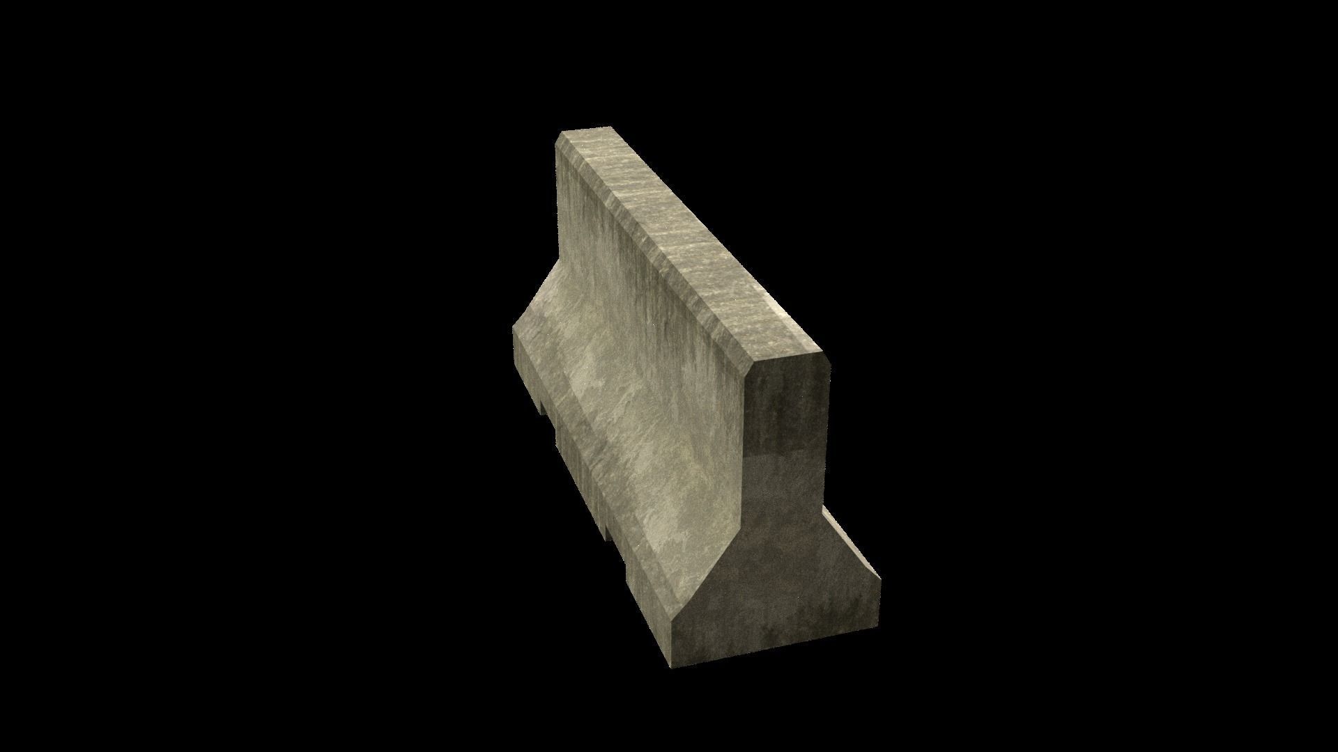 Jersey Barrier Low-poly 3D model_7