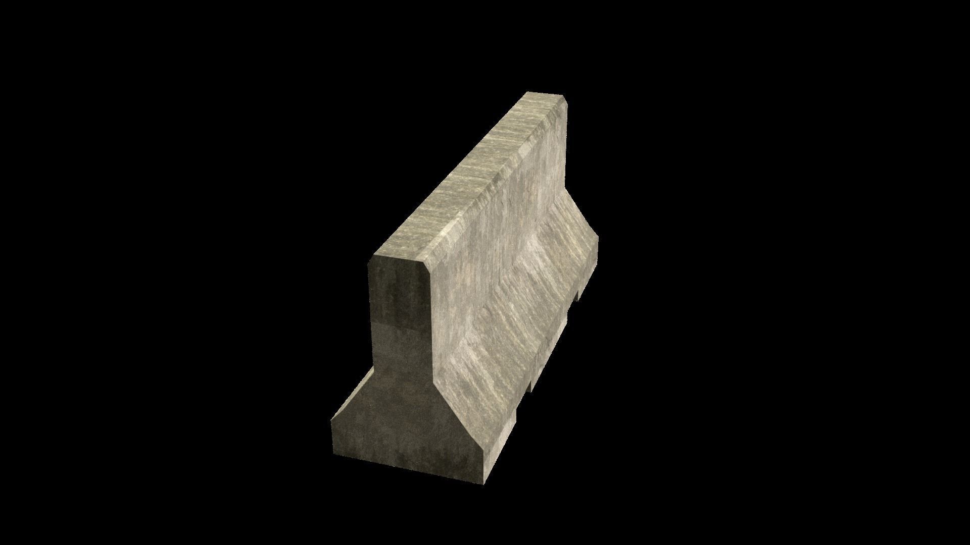 Jersey Barrier Low-poly 3D model_5