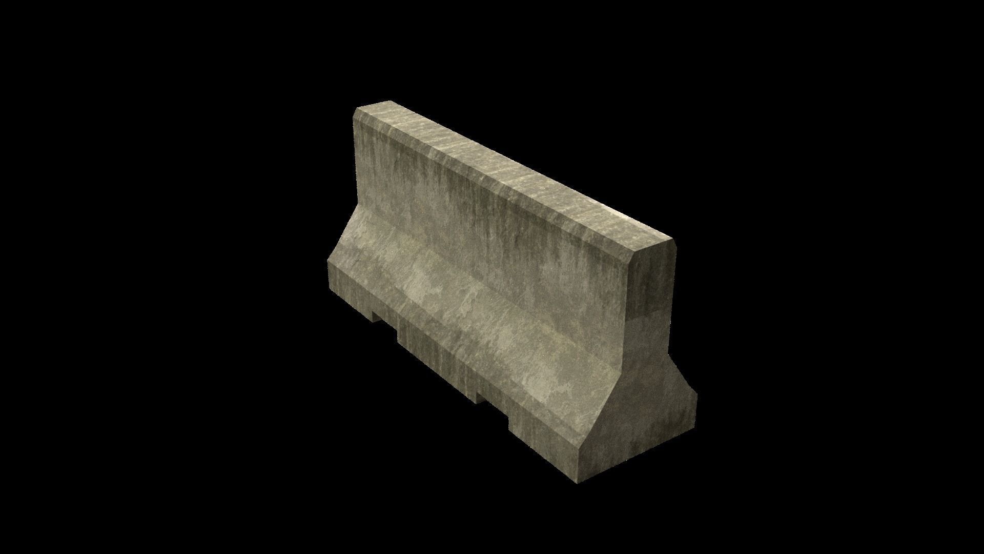 Jersey Barrier Low-poly 3D model_8