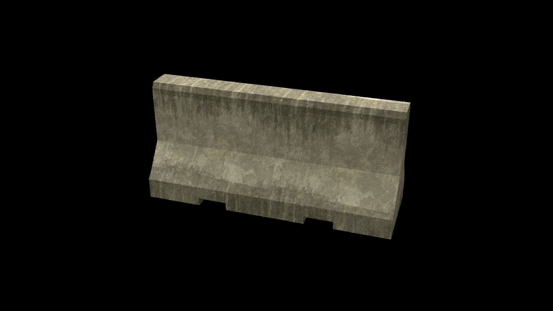 Jersey Barrier Low-poly 3D model_10